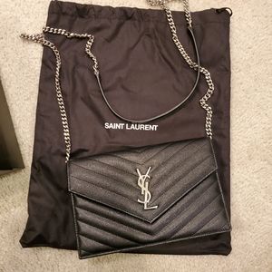 YSL Grain de Poudre Envelope Wallet on Chain